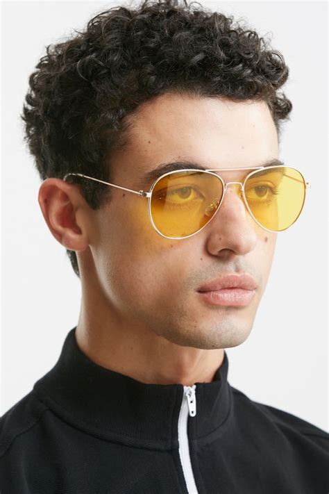 mens yellow lens sunglasses|yellow tinted sunglasses for men.